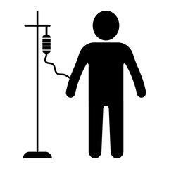 Drip patient cancer icon, chemotherapy treatment oncology, therapy medical dropper