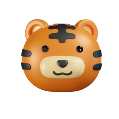 Korean culture 3d tiger isolated on white background