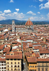 Fototapeta premium Aerial view on the historical center of Florence, Italy