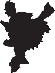 Black flat blank vector map of the Belgian city of LIÈGE, BELGIUM