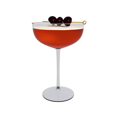 Mary Pickford cocktail on white background. 3d rendering