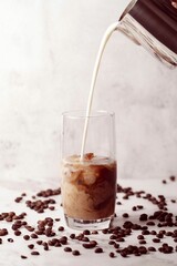ice coffee in a glass