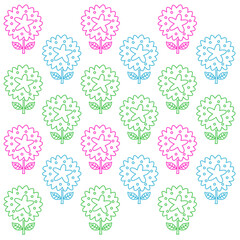 Retro Simple Flowers Colorful Pattern, Texture, Background