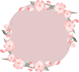 水彩風の美しい花のフレーム