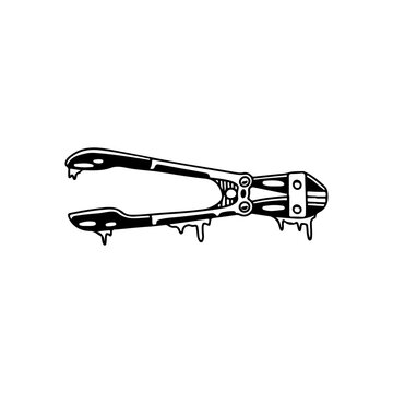 black bolt cutters dripping ink clip art preview