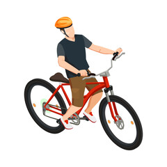 Isometric Cyclist Illustration