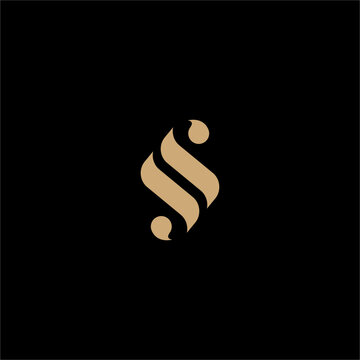 LETTER S LUXURY GOLD VECTOR LOGO DESIGN
