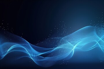 Blue abstract glowing wave made with generative AI