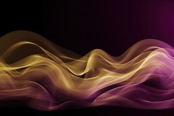 Abstract purple gold neon wave made with generative AI