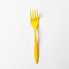 yellow fork isolated on white background