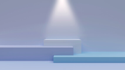 Obraz premium 3d background product display podium scene with leaf geometric platform.
