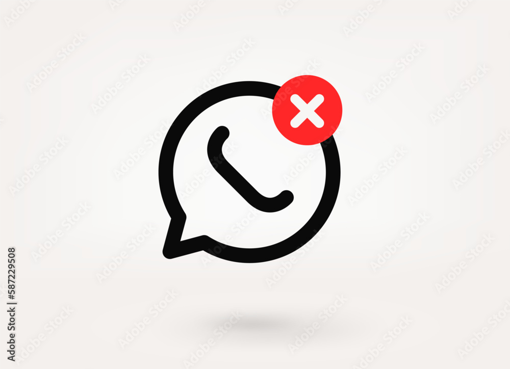 Aufkleber Speech cloud pictogram with ban mark. 3d vector icon