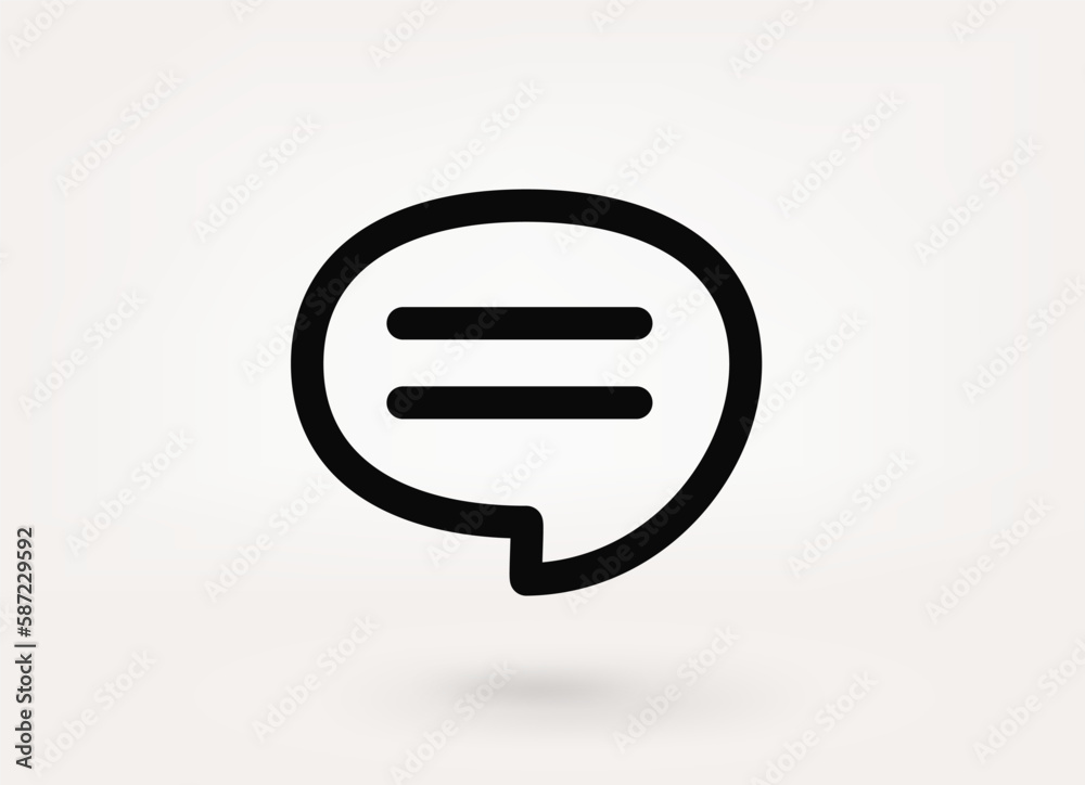 Aufkleber Speech bubble minimal pictogram. Linear vector linear icon