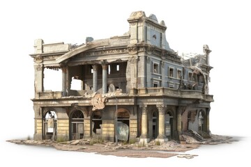 ancient building with numerous windows and architectural details. Generative AI