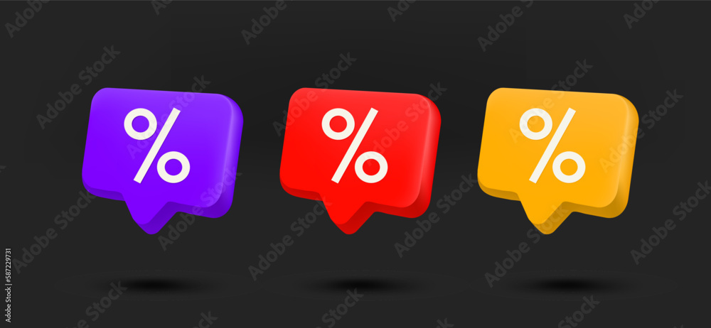 Aufkleber Color searching icons collection. 3d vector isolated on black background