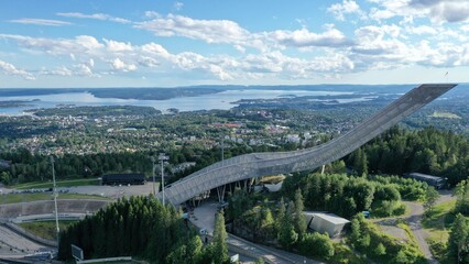 vue panoramique d'Oslo depuis Holmenkollen, norvège