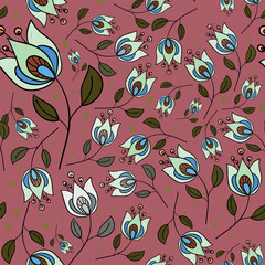 Seamless pattern with beautiful flowers. Vector file for designs.