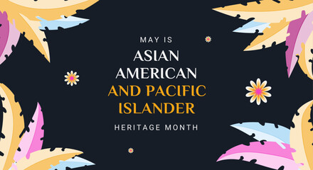 Asian American and Pacific Islander Heritage Month. Vector banner for ads, social media, card, poster, background. © Luki