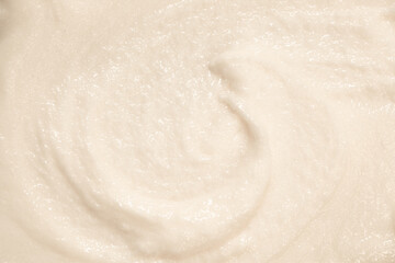 Vanilla cream ice cream. Ice cream texture. Delicious sweet dessert close-up as a background.