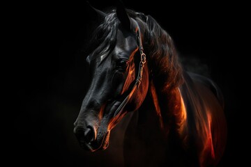 Image of black figure of a horse made with generative AI
