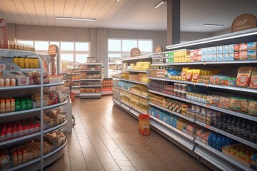 3d render of supermarket interior