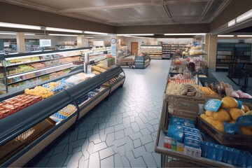 Fototapeta premium 3d render of supermarket interior