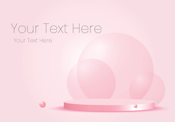 Realistic Pink Podium Stage for Business Presentations and Sales Events - Vector Illustration