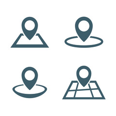 map pointer flat icon, location destination pin