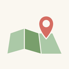 map pointer flat icon, location destination pin