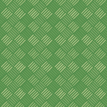 green repetitive background with hand drawn striped squares. geometric illustration. vector seamless pattern. fabric swatch. wrapping paper. design template for textile, linen, home decor