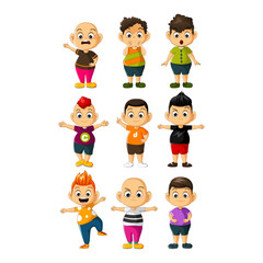 illustration of fat boy kids collection