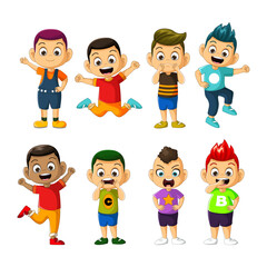 illustration of boy kids collection