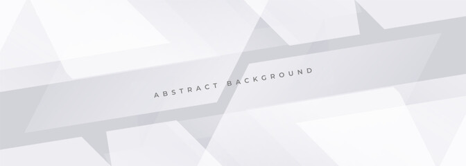 White and soft grey wide geometric abstract background. White abstract modern banner design. Vector illustration