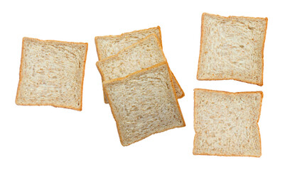 Bread sliced isolated on white, transparent background