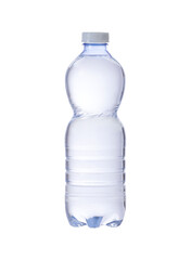 bottiglia d'acqua trasparente isolata su sfondo bianco 