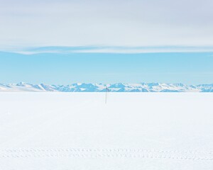 Beautiful shot of frozen mountains in Antarctica
