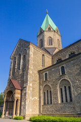 Fototapeta na wymiar Front of the historic Ludgerus church in Essen-Werden, Germany