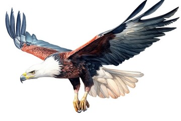 Fototapeta premium African Fish Eagle Flying bird eyes views