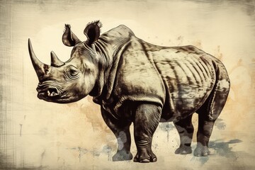 Fototapeta premium rhino in the wild