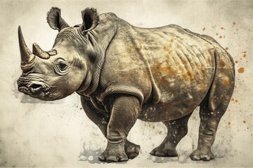 Obraz premium rhino in the zoo