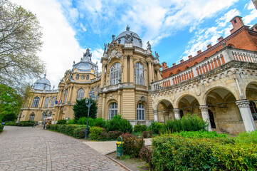 Vajdahunyad castle in Varosliget park, Budapest, Hungary