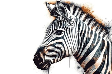 Fototapeta na wymiar zebra head isolated on black