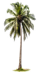 Fototapeta na wymiar Coconut tree PNG. tall coconut tree isolated on blank background PNG