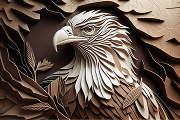 Paper Art Eagles , AI generated