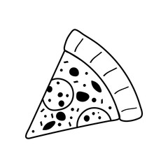 Pizza icon vector. Pizzeria illustration sign. Fast food symbol. Food logo.