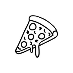 Pizza icon vector. Pizzeria illustration sign. Fast food symbol. Food logo.