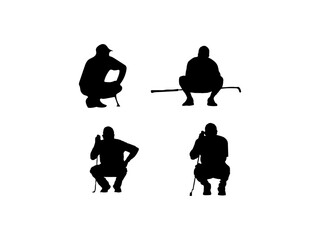 golf players vector design and illustration. golf players vector art, icons, and vector images. golf players silhouette white background.