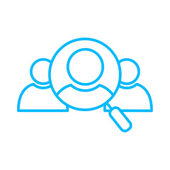 Resource teamwork and Management icon with blue outline style. teamwork, business, work, office, management, group, people. Vector Illustration