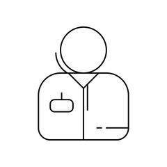 Employee teamwork and Management icon with black outline style. teamwork, business, management, work, job, hiring, career. Vector Illustration