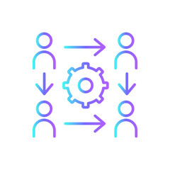 Teamwork teamwork and Management icon with purple blue outline style. teamwork, business, meeting, team, people, group, businessman. Vector Illustration